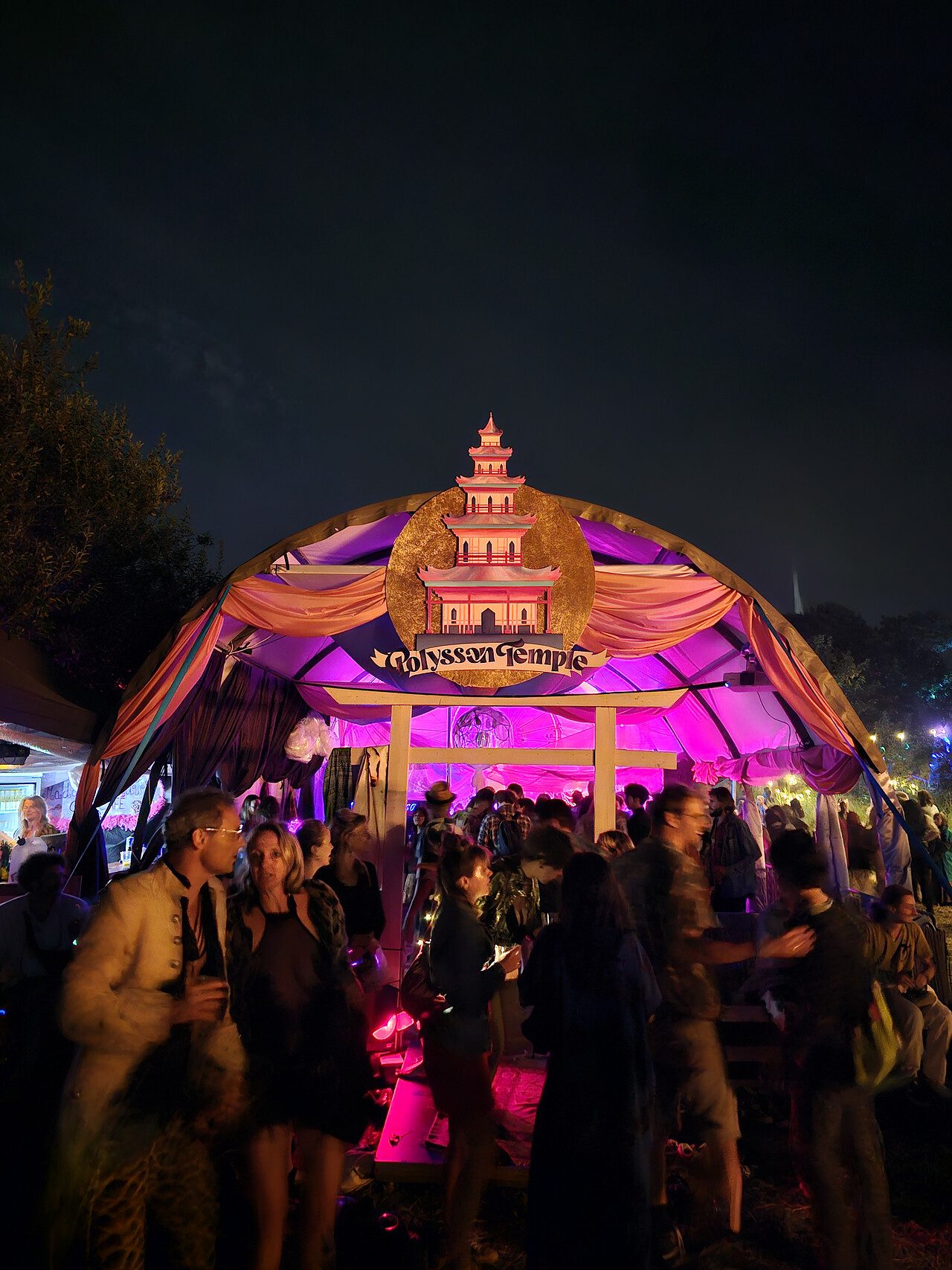 Polysson Temple 2024. An immersive ceremony space centered on the "Goddess of fluffiness," designed to facilitate a ritualistic return to the womb.