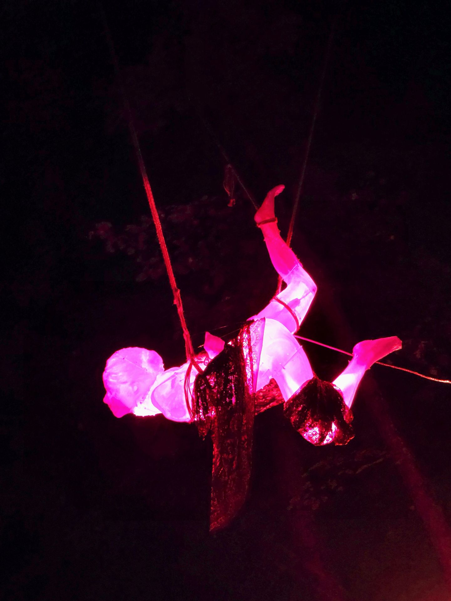 Elevation. An immersive installation centered on life-sized, 3D-printed human figures suspended in space.